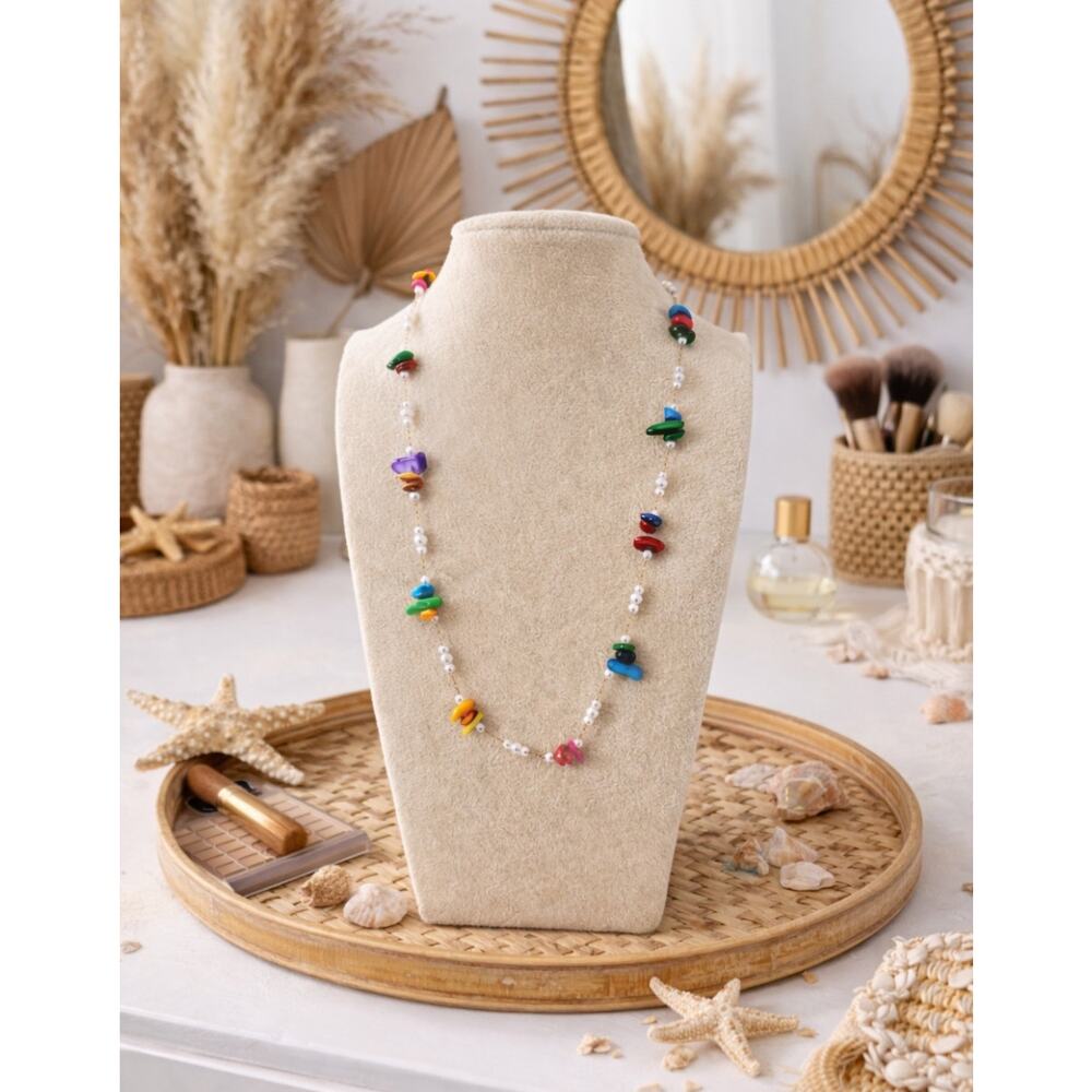 Stainless Steel Colorful Bead Necklace New